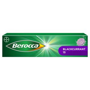 Berocca Blackcurrant effervescent tablets 15 pack, imported from the UK