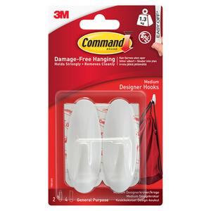 Command White Adhesive Hooks Medium - British product