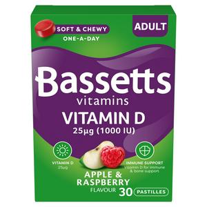 Bassetts Vitamins Vitamin D Apple & Raspberry Pastilles 30 - British product