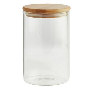 Habitat round glass jar with bamboo lid 1L, UK version
