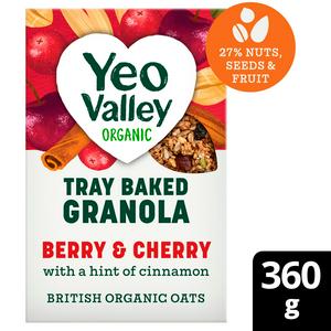 Yeo Valley Organic granola berry cherry 360g (British brand)
