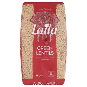 Laila brand green lentils 1kg dry pulses, UK version