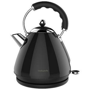 Cookworks metal pyramid kettle black 1.7L - British product