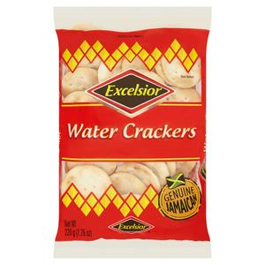 Excelsior Jamaican water crackers 220g made from enriched wheat - British product