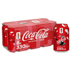 Sainsburys Coca-Cola Original Taste Regular Cola 8x330ml- Buy online at McGrocer