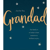 Carlton Grandad birthday card gold lettering - British product
