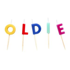 Sainsbury's Home Rainbow Oldie Letter Candles 5 Pack (British brand)
