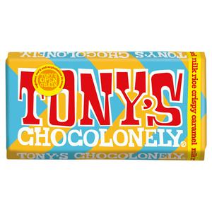 Tony's Chocolonely Caramel Milk Rice Crispy 180g (British brand)