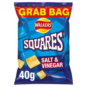 Walkers Squares Salt & Vinegar crisps 40g (British brand)