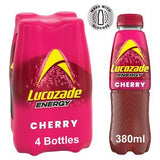 Lucozade Energy Cherry 4x380ml pack, imported from the UK