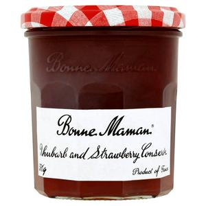 Bonne Maman Rhabarber- und Erdbeerkonfitüre 370 g - Britisches Produkt