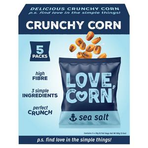 Love Corn sea salt crunch corn snacks 100g pack, UK version