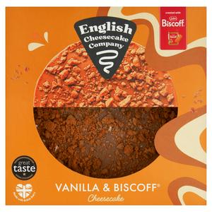 English Cheesecake Company Vanilla and Biscoff Cheesecake Whole Cake 484g