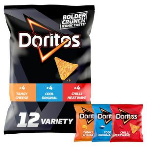 Doritos tortilla chips variety pack 12 x 30g - British product