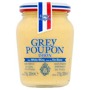 Grey Poupon Prepared Dijon Mustard with White Wine 215g, UK version