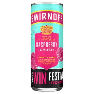 Smirnoff Raspberry Crush cocktail mix 250ml (British brand)