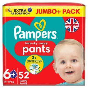 Pampers Baby Dry Nappy Pants Size 6+ 14kg-19kg 52 Count