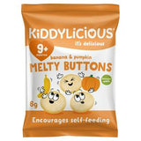 Kiddylicious melty buttons banana pumpkin 6g, imported from the UK