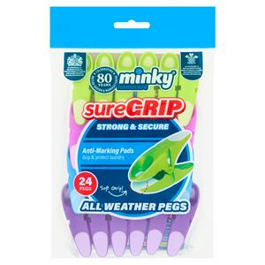 Minky Sure Grip Clothes Pegs Pack of 24
