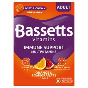 Bassetts Immune Support multivitamin pastilles Orange Pomegranate 30 count - British product
