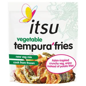 Itsu Vegetable Tempura Fries 350g frozen pack, UK version