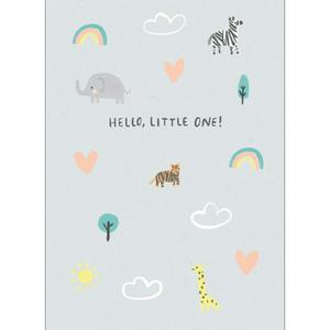 Sainsburys New Baby Rainbow Animals Greeting Card 12.7 x 17.8cm (British brand)