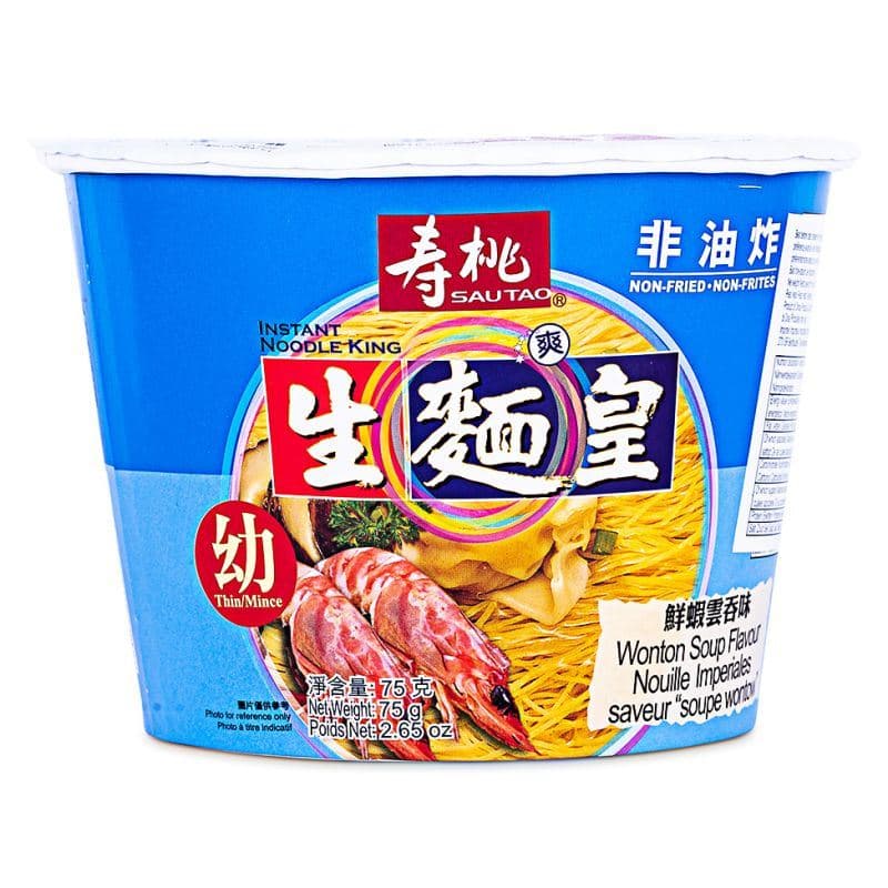 Sau Tao Instant Noodle King Thin Noodle Bowl (Wonton Soup Flavour) 壽桃牌 生麵王碗麵 (鮮蝦雲吞味)