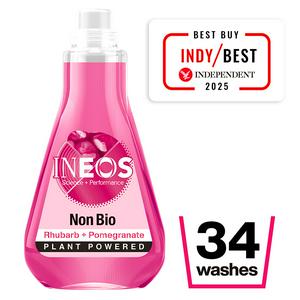 Ineos Non Bio Laundry Liquid Rhubarb Pomegranate 34 Washes, UK version