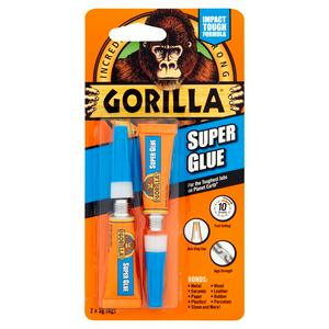 Gorilla Super Glue Pack of 2 3g, UK version