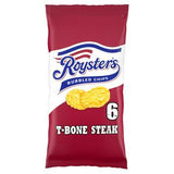 Roysters T-Bone Steak crisps multipack x6, imported from the UK