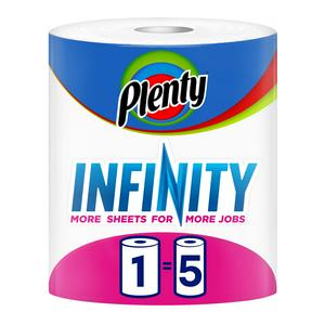 Plenty Infinity Kitchen Roll 375 Sheets, imported from the UK