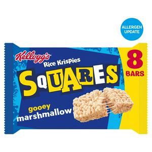 Kellogg's Rice Krispies Squares Marshmallow Bars 8x28g, imported from the UK