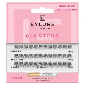 Eylure Clusters Fluffy False Eyelashes with Glue - British product