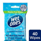 Wet Ones Cucumber Antibacterial Hand Wipes 40 Pack (British brand)
