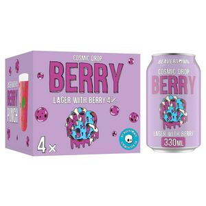 Beavertown Cosmic Drop Berry Punch beer 4 x 330ml - British product