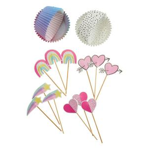 Cupcake cases and toppers set 12 pieces (British brand)