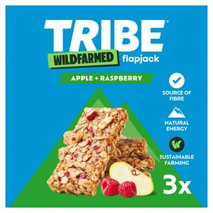 Tribe Flapjack Bars Apple and Raspberry 3 x 50g (British brand)