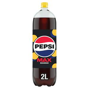 Pepsi Max Mango No Sugar Cola Bottle 2L, imported from the UK