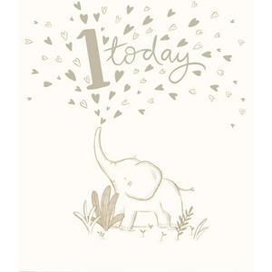 Sainsbury's elephant birthday card 15.9 x 18.4cm (British brand)