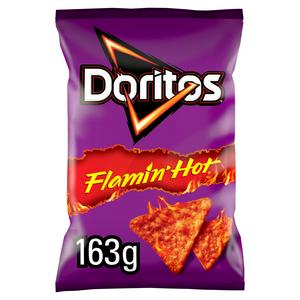 Doritos Flamin' Hot tortilla chips sharing bag 163g - British product