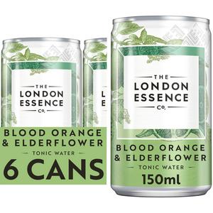 London Essence Co. Blood Orange Elderflower Tonic Water 6x150ml, UK version