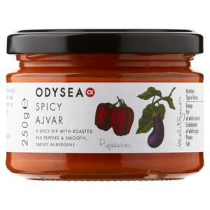 Odysea Spicy Ajvar dip 250g, imported from the UK