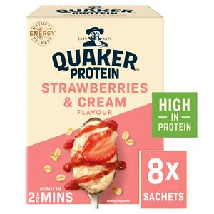 Quaker Strawberries Cream Porridge Sachets 8x42g, imported from the UK