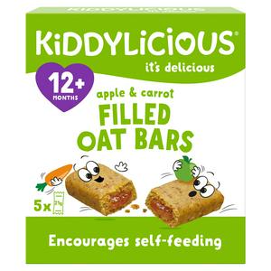 Kiddylicious Havregrynsbarer fylt med eple og gulrot for småbarn 5 x 21 g