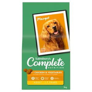 Sainsbury's adult dog food chicken vegetables 3kg (British brand)
