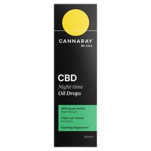 Cannaray CBD Night Time Oil Drops Peppermint 30ml - British product