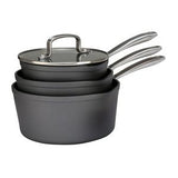 Habitat hard anodised aluminium saucepan set 3 piece, UK version
