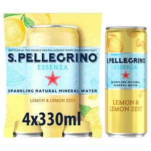 San Pellegrino Essenza Sparkling Water Lemon 4x330ml Pack