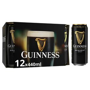Guinness Draught Stout Beer 12 x 440ml Cans, UK version