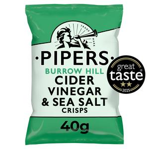 Pipers Burrow Hill cider vinegar sea salt crisps 40g - British product